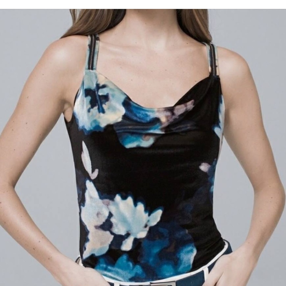 WHBM small abstract floral shirt